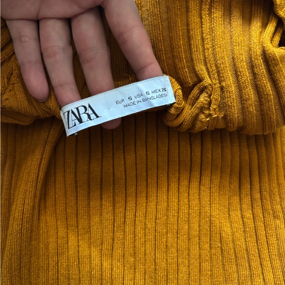 Zara Mustard Ribbed Knit Sweater - Picture 3 of 3